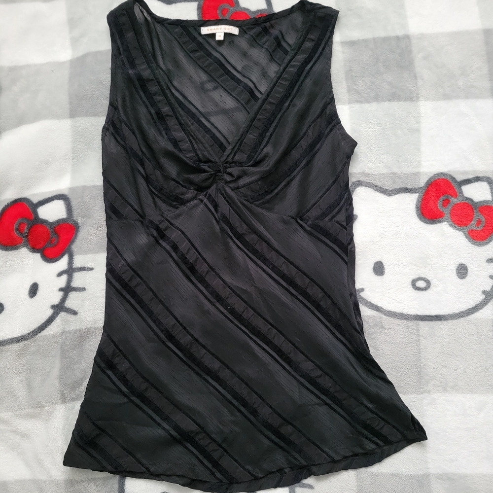 ⋆｡𖦹 y2k sheer blouse tank top ☆°‧★